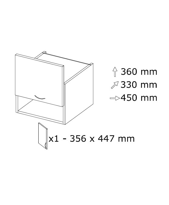 Seinäkaappi NO 45 HL L 450 x K 360 Seinäkaappi NO 45 HL L 450 x K 360